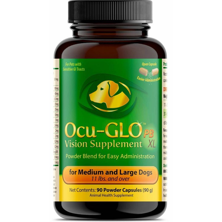 오큐글로 파우더 중대형견 눈영양제 90캡슐 OcuGLO, Powder Blend XL for MidLarge Dogs 90ct