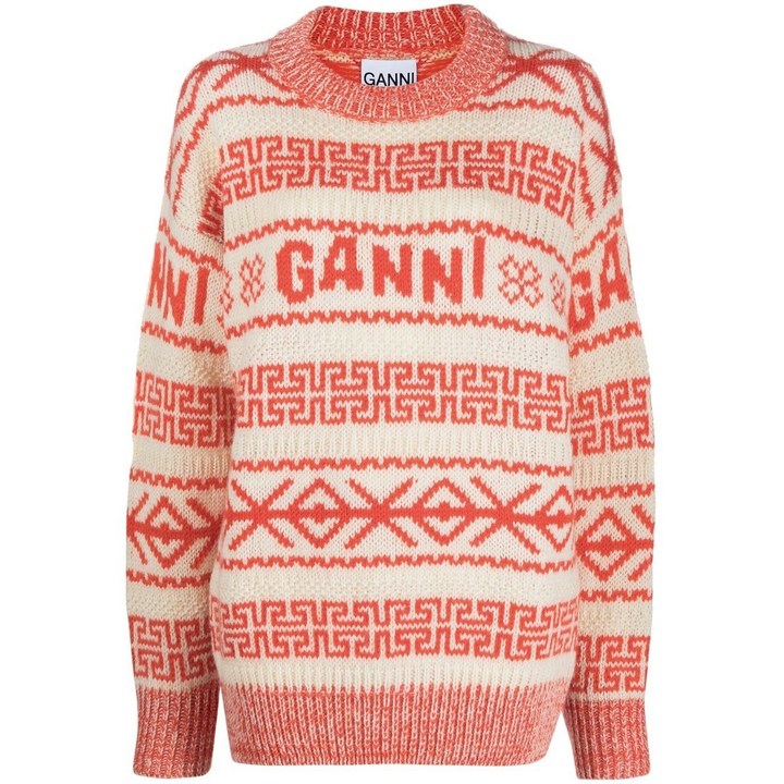 Ganni 가니 인타르시아 니트 울 스웨터