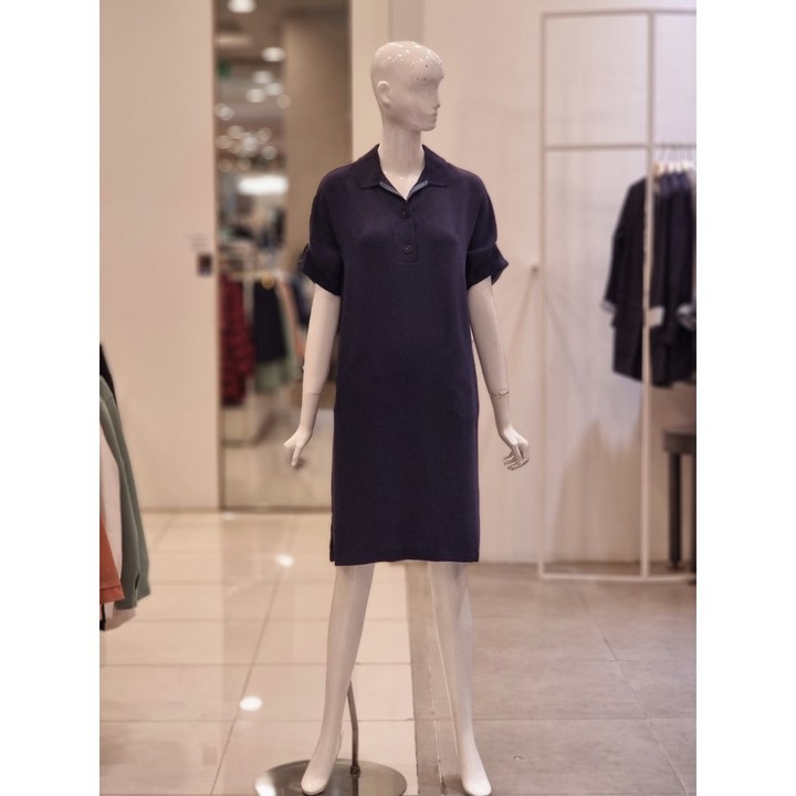 크로커다일레이디 모던한 반오픈카라 H라인 원피스 CLDMOP101