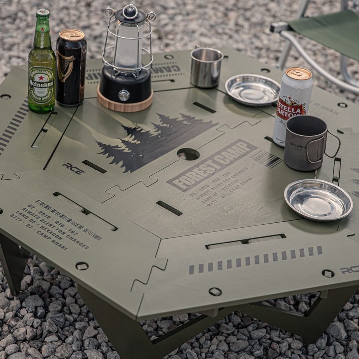 로티캠프 육각 화로대 접이식 캠핑 테이블 카키 이너 PCTIN391K