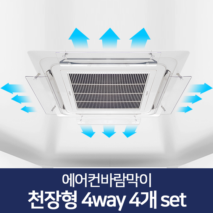 에어컨바람막이 천장형 4way 4개set풍향조절 날개, 단품, 1개