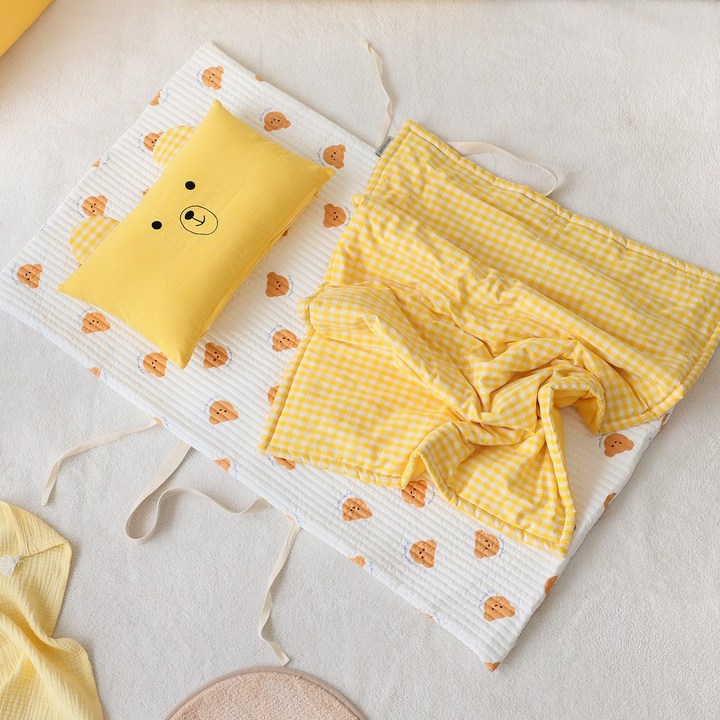 큐트몽이 곰돌이 누빔 유아 아기 이불세트 애착이불 사계절 어린이집 낮잠이불