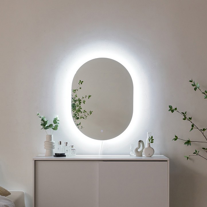 라망 프리미엄 LED 타원형 거울 600 x 800mm, 전구색, 주광색, 주백색