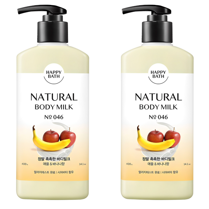 해피바스 정말 촉촉한 바디밀크 애플 바나나향