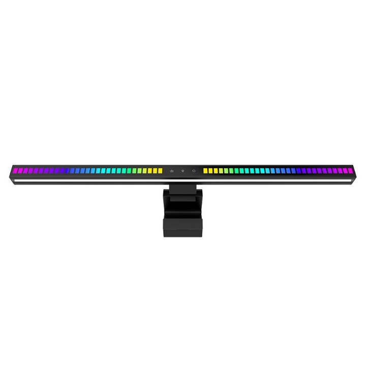 모어뷰 터치식 D자형헤드 모니터 블루라이트차단 LED조명 무드등 WZTB300SDS5B 50cm, 블랙, 1개
