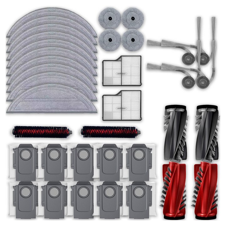 멋진공간 호환 로보락 S9 MaxV Ultra 물 걸레  엣지 걸레  더스트백  필터  브러쉬 1년치 세트, 단일상품, 1개