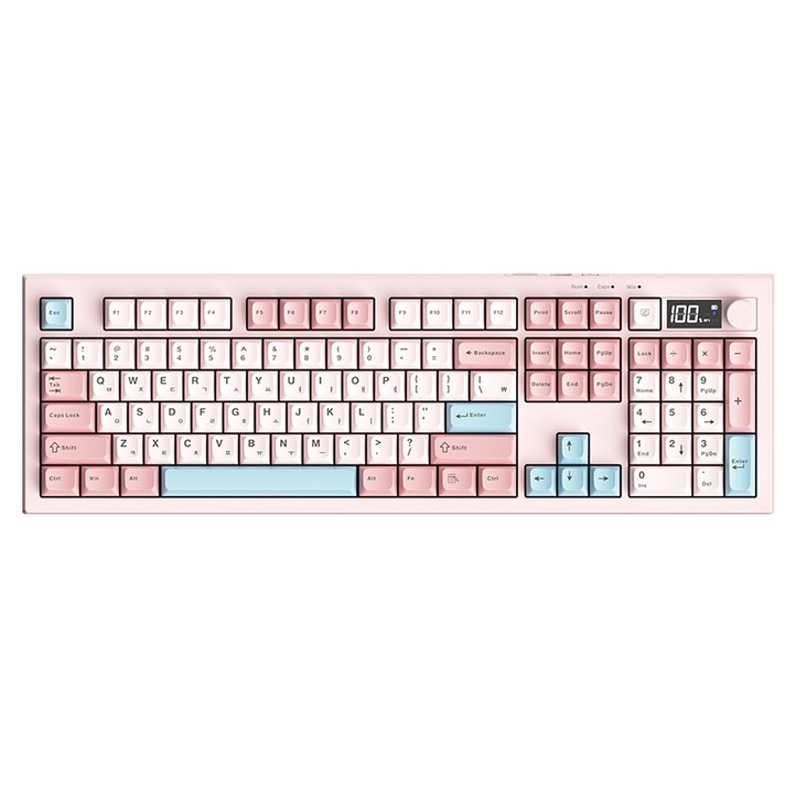 AULA 독거미 한글 저소음 펀키스 유무선 멤브레인 키보드