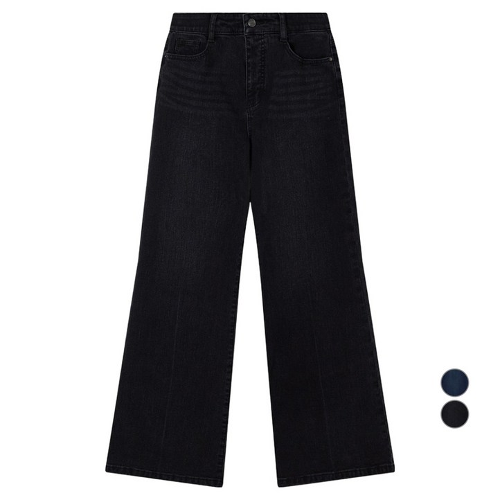 로엠 여성용 기모 플레어 데님 팬츠