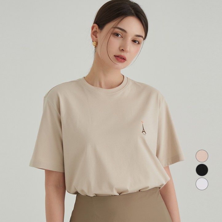ELLE PARIS 에펠 프린트 반팔 티셔츠 ELLE PARIS 에펠 프린트 반팔 티셔츠
