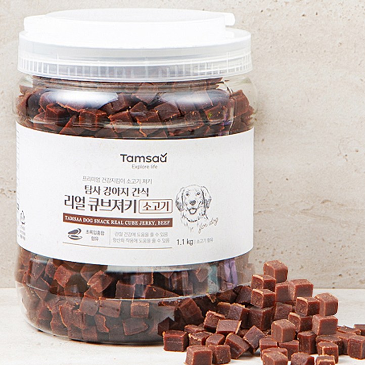 탐사 강아지 리얼 큐브 져키, 소고기, 1.1kg, 1개 탐사 강아지 리얼 큐브 져키, 소고기, 1.1kg, 1개