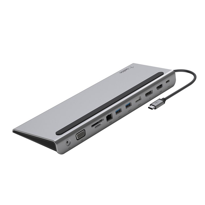 벨킨 USB C타입 11 in 1 멀티 포트 허브 독 100W INC004bt, 그레이 벨킨 USB C타입 11 in 1 멀티 포트 허브 독 100W INC004bt, 그레이