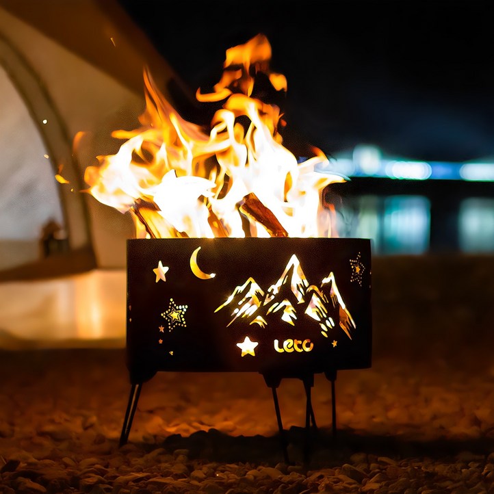 레토 캠핑 접이식 우드스토브 불멍 화롯대 캠핑용품, 1개