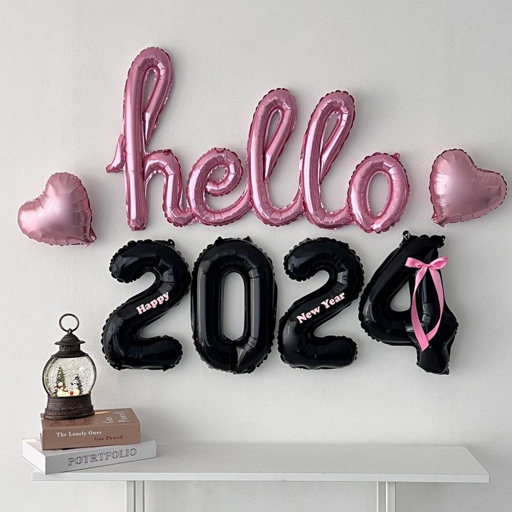하피블리 헬로 2024 신년 풍선 연말 파티 용품 이벤트 세트 하피블리 헬로 2024 신년 풍선 연말 파티 용품 이벤트 세트