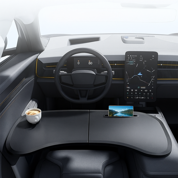 린크레디 차량용 접이식 테이블, 블랙, 1개