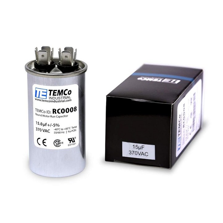 TEMCo 50 uF 런 커패시터 CBB65, 모터, MFD, 원형, 애플리케이션용 HVAC 송풍기 5060Hz 370V, AC 팬, 50