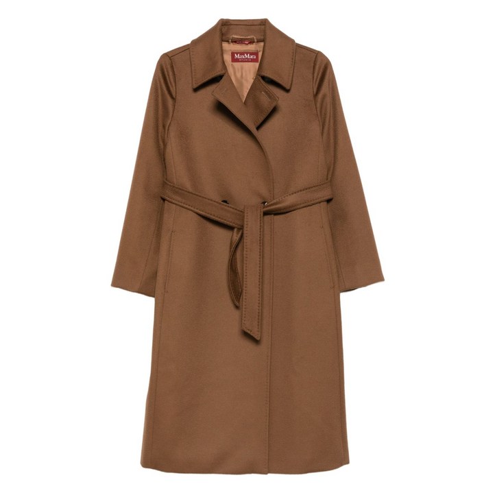 막스마라 노치드 칼라 벨트 코트
