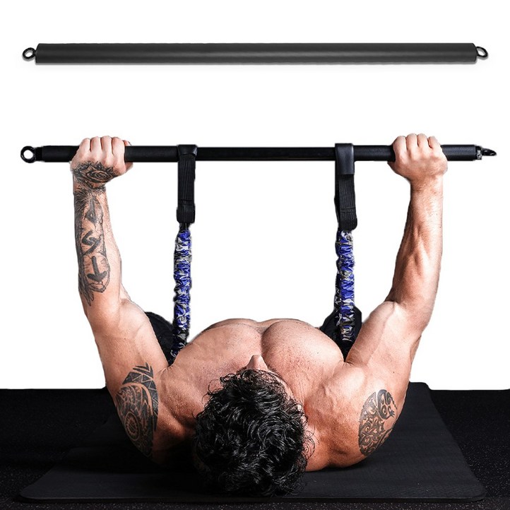 헬로우준 벤치프레스 튜빙밴드 그립바 가정용 근력운동 홈트 운동용고무 밴드 홈트레이닝기구