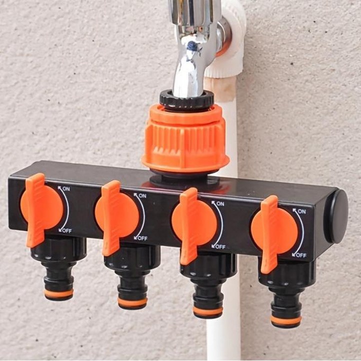 다중 호스 연결이 가능한 밸브형 4구 수도꼭지 분배기