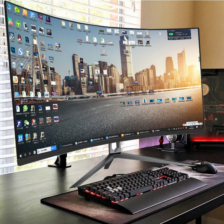 32인치 커브드 게이밍 모니터 144HZ QHD 곡면모니터 PC방 게임용 슬림한 스타일