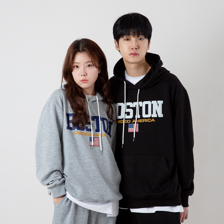 보스턴 후드티 조거팬츠 세트 색상 4종 상하의세트 후드셋업 편한 오버핏 루즈핏 긴바지 프린팅 빈티지 커플티 데일리 남자 여자 남녀공용
