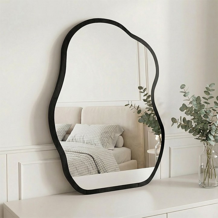 Comfy Nest 화장대 거울 스탠드 아치형 탁상거울 메이크업거울, 블랙