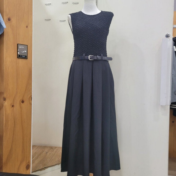 무자크 MO6WOP06주름 롱 원피스YS