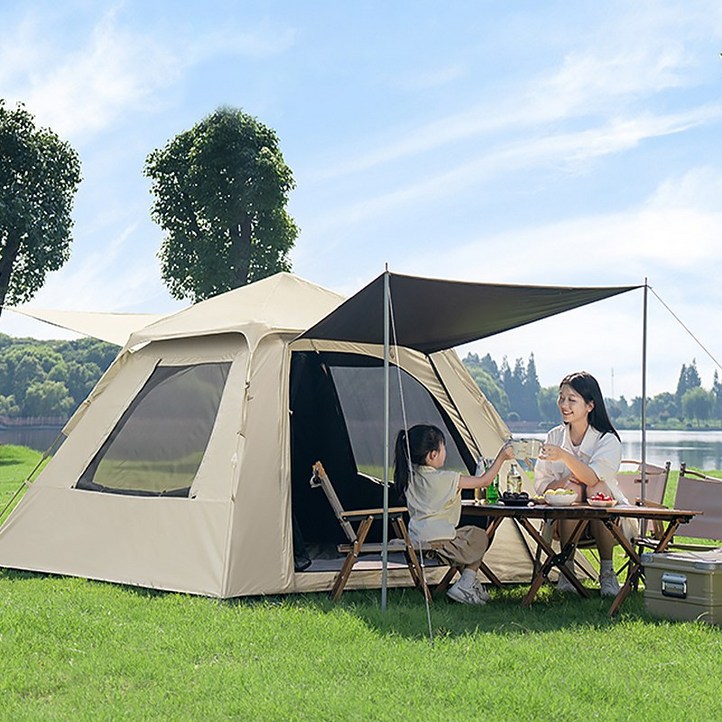 돌아라 원터치텐트 돔텐트 2in1 캠핑 그늘막텐트 방수 휴대용 자동텐트
