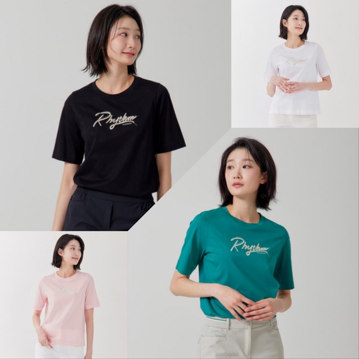 지센 여성 면100 프린팅 원포인트 라운드 반팔티셔츠색상4종 LCTSP376 지센 여성 면100 프린팅 원포인트 라운드 반팔티셔츠색상4종 LCTSP376