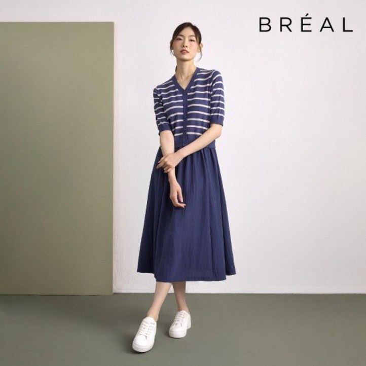 브리엘 버튼 스트라이프 원피스 2종런칭 가격 79,900원