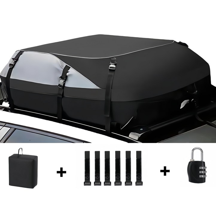 서치잇 자동차 루프백 아웃도어 방수 캐리어 루프박스 캠핑 이사 루프가방, 1개, 블랙
