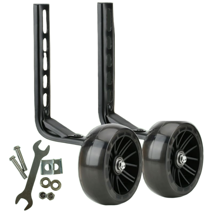 안전키드 광폭 무소음 어린이 자전거 보조바퀴 12인치20인치 호환, 1세트, 4cm, 블랙