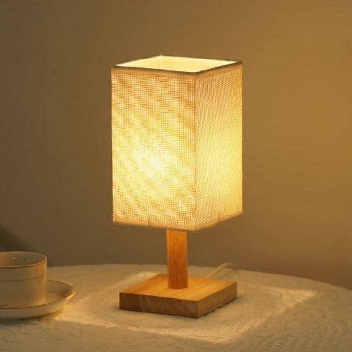 라탄 스타일 협탁 무드 호텔식 미니 조명  ACDC 아답터, 사각형 스타일