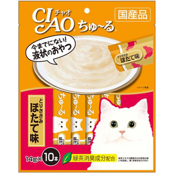 이나바 챠오츄르 고양이 간식, 닭가슴살 + 가리비 혼합맛, 10개입 2080593102