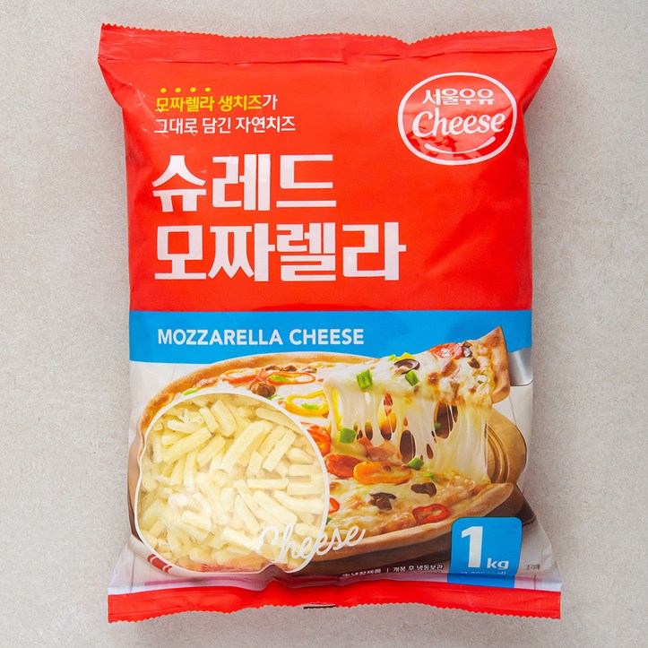 서울우유 슈레드 모짜렐라 치즈, 1kg, 1개 130515366