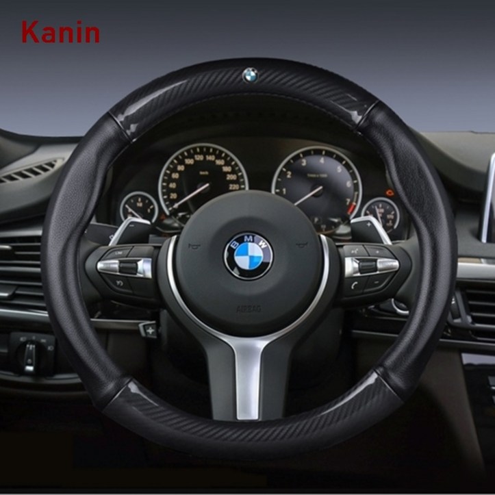 카닌 BMW 가죽 카본 핸들커버 국내당일배송, 로고선택 24987144