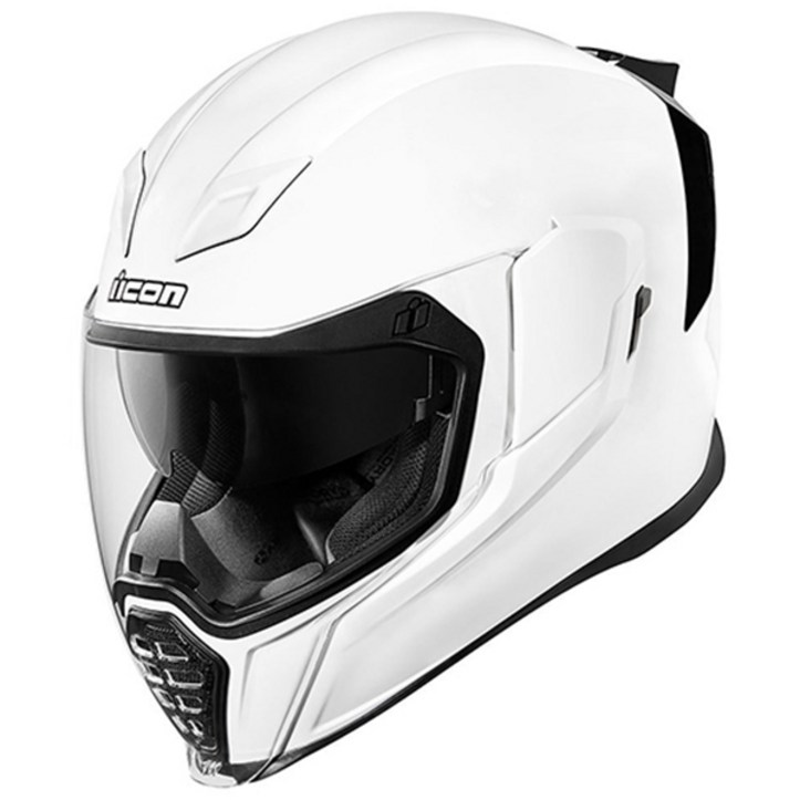 아이콘 에어플라이트 솔리드화이트 오토바이 헬멧