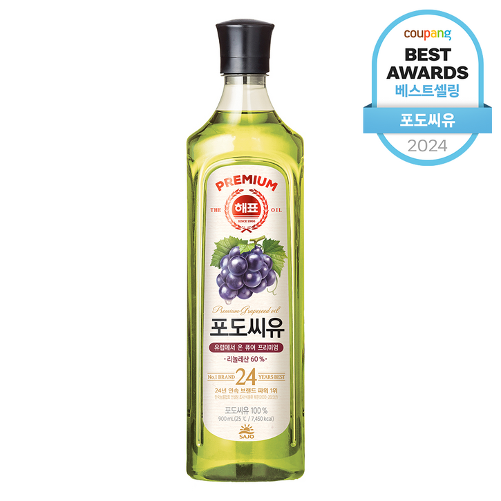 해표 포도씨유, 900ml, 1개