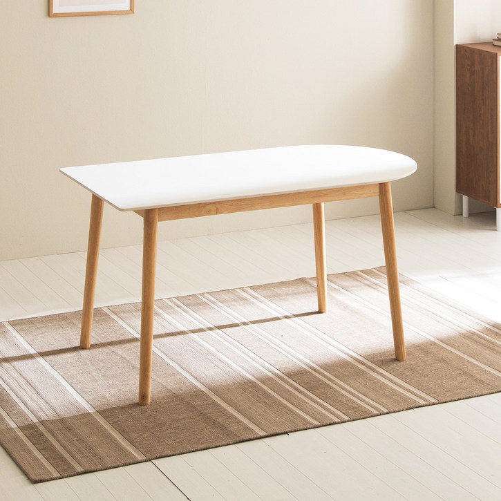 파로마 카도 통세라믹 1400 반타원형 식탁 방문설치, 퓨어화이트