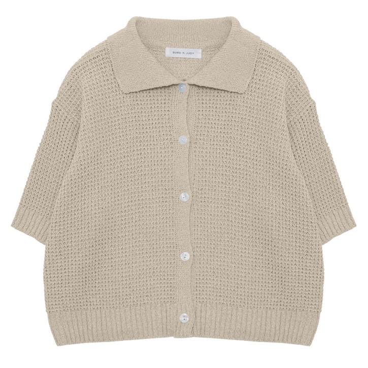 부루앤쥬디 여성용 카라 펀칭 반팔 가디건 ORECD501A