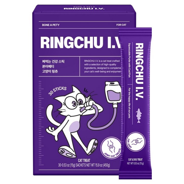 본아페티 고양이 관절 링츄 I.V 조인트 스틱 30p, 1회분, 뼈관절강화, 30개