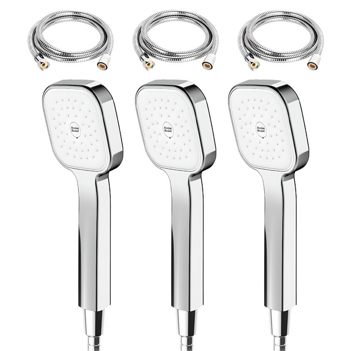 아메리칸스탠다드 리비어 샤워기  황동스텐 샤워줄 1.5m 세트, 3개, 크롬