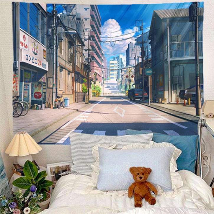 홈플로우 고즈넉한 일본 풍경 홈인테리어 태피스트리, 06