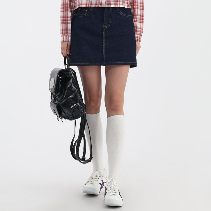 엘쏘 진청 A라인 데님 청치마 스커트