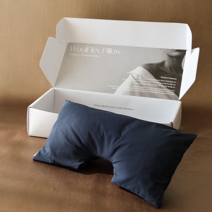 그린모먼트랩 울플렉스 링클케어 목주름 경추베개, NAVY NIGHT, 1개