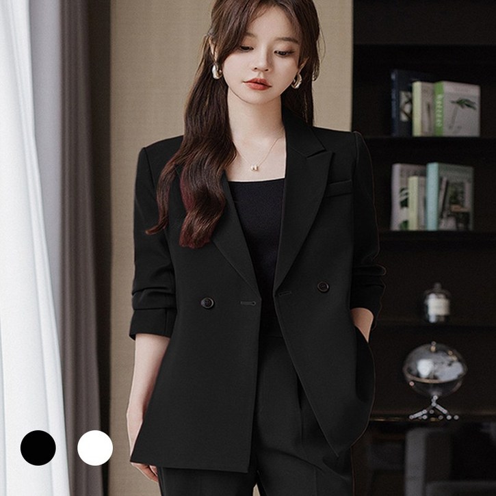 Titikong 여성 셋업 데일리 정장세트 + 스트랩 나시 티셔츠 증정 모던 심플 프리미엄 빅사이즈