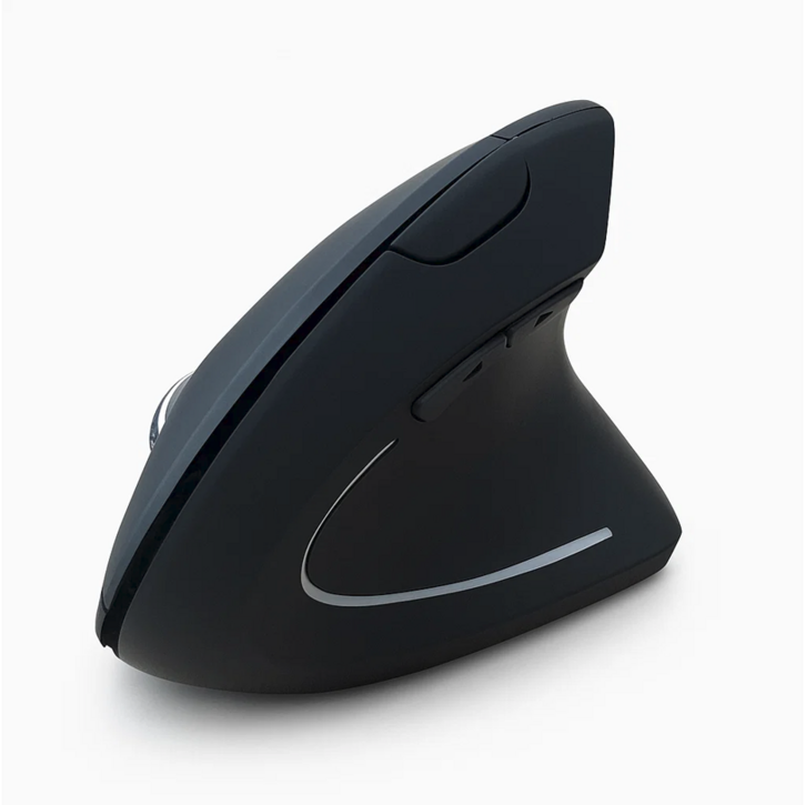 Monsik 몽식 충전식 무소음 무선 인체공학 버티컬 마우스, 블랙