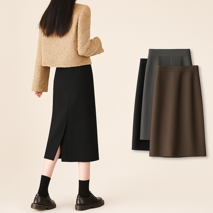 가리안 H라인 울 롱스커트