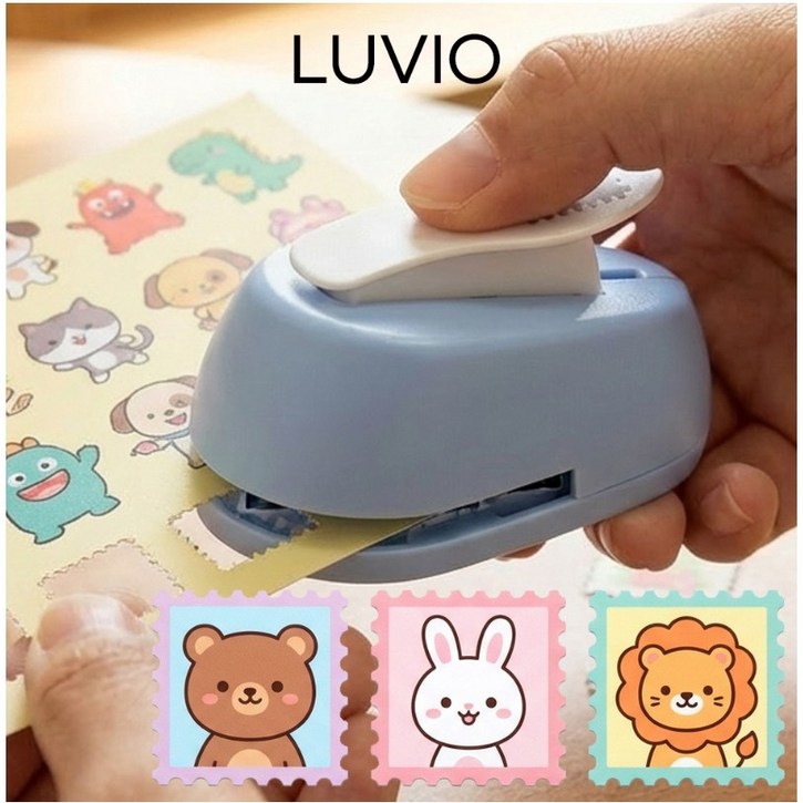 LUVIO 우표 모양 펀치 펀칭기 다이어리 꾸미기 스템프