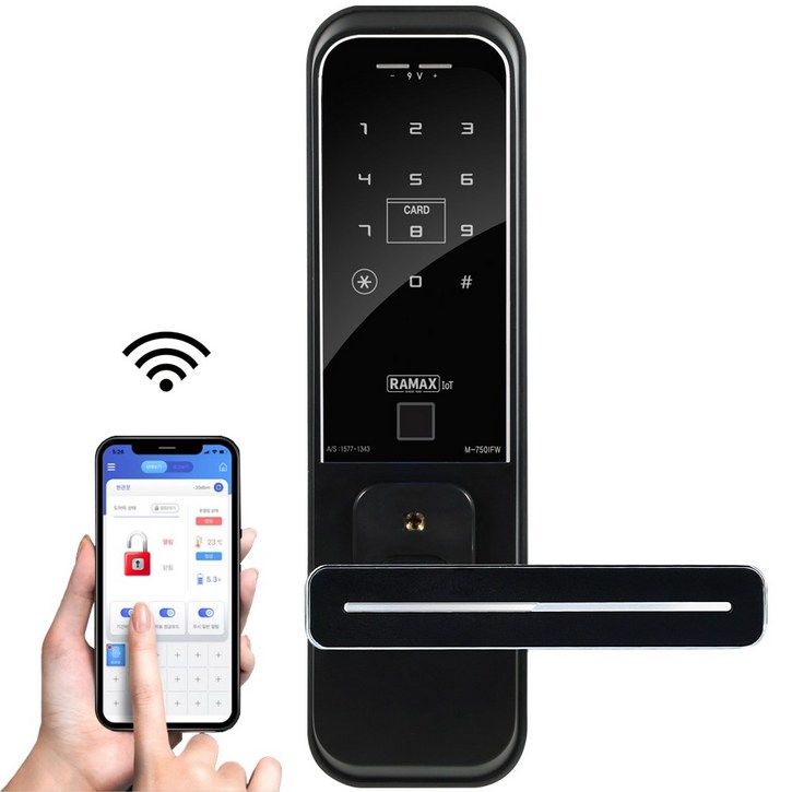 IoT WiFi 스마트 도어락 무타공 M750 원격제어 앱제어