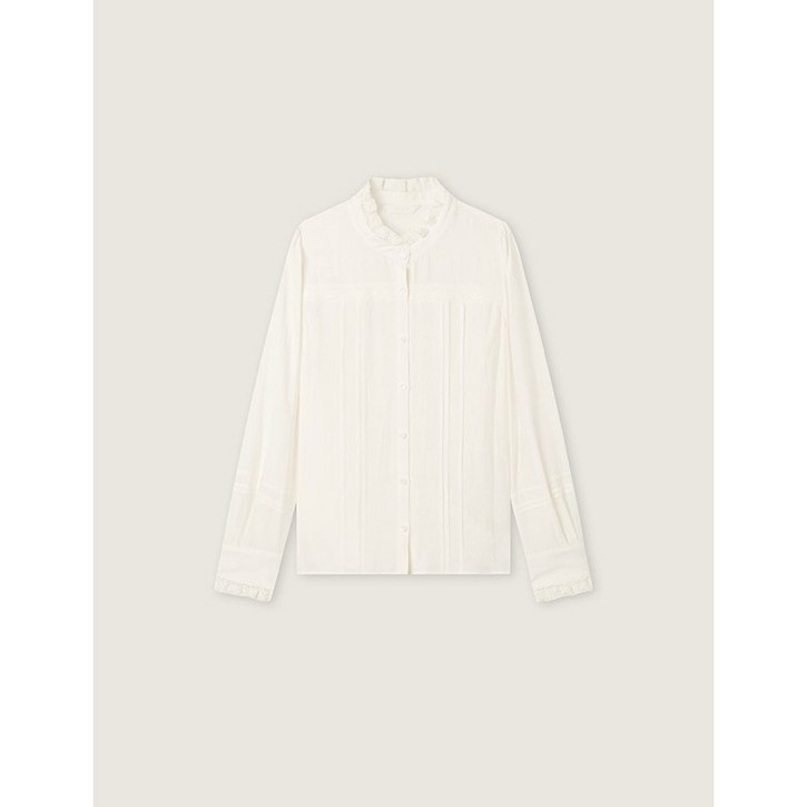 로엠 하이넥 레이스 프릴 블라우스RMBLG12ST1